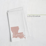 Louisiana ’home’ state silhouette - Tea Towel / RosyBrown - Home Silhouette