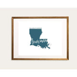 Louisiana State Song - 5x7 Unframed Print / Teal - State Song
