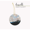 Louisville Kentucky city skyline with vintage Louisville map - City Map Skyline