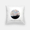 Louisville Kentucky city skyline with vintage Louisville map - Pillow | Square - City Map Skyline