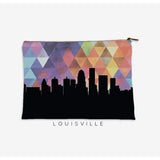 Louisville Kentucky geometric skyline - Pouch | Small / RebeccaPurple - Geometric Skyline