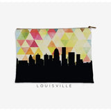 Louisville Kentucky geometric skyline - Pouch | Small / Yellow - Geometric Skyline