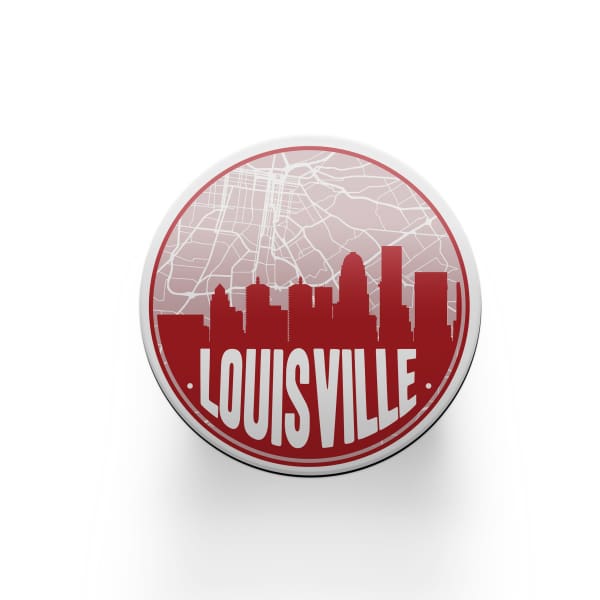 Louisville Kentucky map coaster set | sandstone coaster set in 5 colors - Set of 2 / FireBrick - City Road Maps