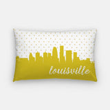 Louisville Kentucky polka dot skyline - Pillow | Lumbar / Goldenrod - Polka Dot Skyline