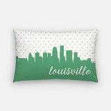 Louisville Kentucky polka dot skyline - Pillow | Lumbar / LimeGreen - Polka Dot Skyline