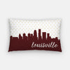 Louisville Kentucky polka dot skyline - Pillow | Lumbar / Maroon - Polka Dot Skyline