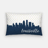 Louisville Kentucky polka dot skyline - Pillow | Lumbar / Navy - Polka Dot Skyline