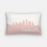 Louisville Kentucky polka dot skyline - Pillow | Lumbar / Pink - Polka Dot Skyline