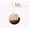 Lusaka Zambia city skyline with vintage Lusaka map - Ornament - City Map Skyline