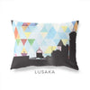 Lusaka Zambia geometric skyline - Pillow | Lumbar / LightSkyBlue - Geometric Skyline