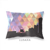 Lusaka Zambia geometric skyline - Pillow | Lumbar / RebeccaPurple - Geometric Skyline