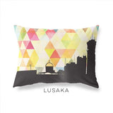 Lusaka Zambia geometric skyline - Pillow | Lumbar / Yellow - Geometric Skyline