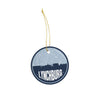 Lynchburg Tennessee skyline and city map design | in multiple colors - Ornament / Navy Blue - City Road Maps