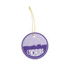 Lynchburg Tennessee skyline and city map design | in multiple colors - Ornament / Purple - City Road Maps