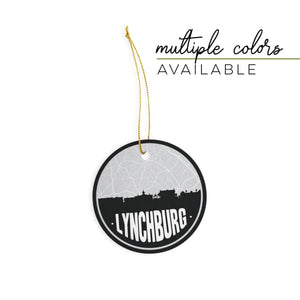 Lynchburg Tennessee skyline and city map design | in multiple colors - City Road Maps