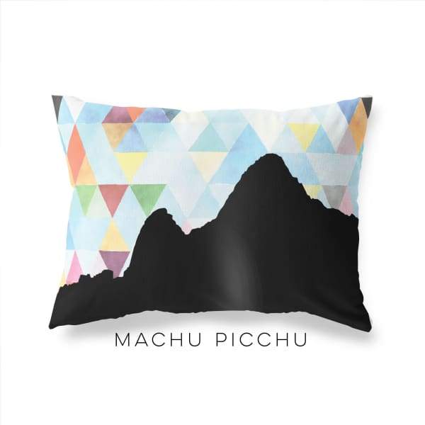 Machu Picchu Peru geometric skyline - Pillow | Lumbar / LightSkyBlue - Geometric Skyline