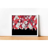 Madison Wisconsin geometric skyline - 5x7 Unframed Print / Red - Geometric Skyline