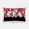 Madison Wisconsin geometric skyline - Pillow | Lumbar / Red - Geometric Skyline
