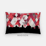 Madison Wisconsin skyline with geometric triangle background - City Map Skyline