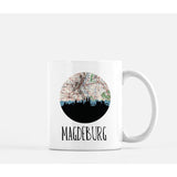 Magdeburg Germany skyline with vintage Magdeburg map - Mug | 11 oz - City Map Skyline