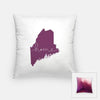 Maine ’home’ state silhouette - Pillow | Square / Purple - Home Silhouette