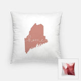 Maine ’home’ state silhouette - Pillow | Square / RosyBrown - Home Silhouette