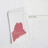 Maine ’home’ state silhouette - Tea Towel / Red - Home Silhouette