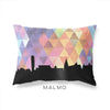 Malmö Sweden geometric skyline - Pillow | Lumbar / RebeccaPurple - Geometric Skyline