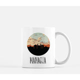 Managua Nicaragua city skyline with vintage Managua map - Mug | 11 oz - City Map Skyline