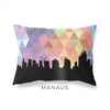 Manaus Brazil geometric skyline - Pillow | Lumbar / RebeccaPurple - Geometric Skyline