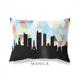 Manila Philippines geometric skyline - Pillow | Lumbar / LightSkyBlue - Geometric Skyline