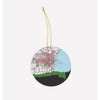 Manitowoc Wisconsin city skyline with vintage Manitowoc map - Ornament - City Map Skyline