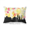 Marblehead Massachusetts geometric skyline - Pillow | Lumbar / Yellow - Geometric Skyline