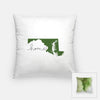 Maryland ’home’ state silhouette - Pillow | Square / DarkGreen - Home Silhouette