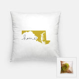 Maryland ’home’ state silhouette - Pillow | Square / GoldenRod - Home Silhouette