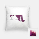 Maryland ’home’ state silhouette - Pillow | Square / Purple - Home Silhouette