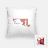 Maryland ’home’ state silhouette - Pillow | Square / RosyBrown - Home Silhouette