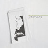Maryland ’home’ state silhouette - Tea Towel / Black - Home Silhouette