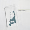 Maryland ’home’ state silhouette - Tea Towel / DarkSlateGray - Home Silhouette