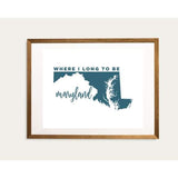 Maryland State Song - 5x7 Unframed Print / Teal - State Song