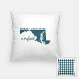 Maryland State Song - Pillow | Square / Teal - State Song