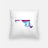 Maryland state watercolor - Pillow | Square / Purple + Blue - State Watercolor