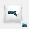 Massachusetts ’home’ state silhouette - Pillow | Square / DarkSlateGray - Home Silhouette