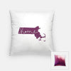 Massachusetts ’home’ state silhouette - Pillow | Square / Purple - Home Silhouette