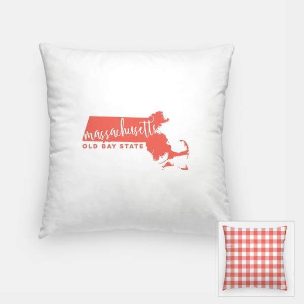 Massachusetts State Song - Pillow | Square / Salmon - State Song