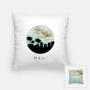 Maui Hawaii city skyline with vintage Maui map - Pillow | Square - City Map Skyline