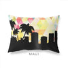 Maui Hawaii geometric skyline - Pillow | Lumbar / Yellow - Geometric Skyline