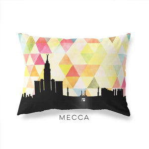 Mecca Saudi Arabia geometric skyline - Pillow | Lumbar / Yellow - Geometric Skyline