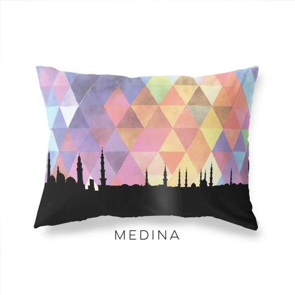 Medina Saudi Arabia geometric skyline - Pillow | Lumbar / RebeccaPurple - Geometric Skyline
