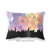 Melbourne Australia geometric skyline - Pillow | Lumbar / RebeccaPurple - Geometric Skyline